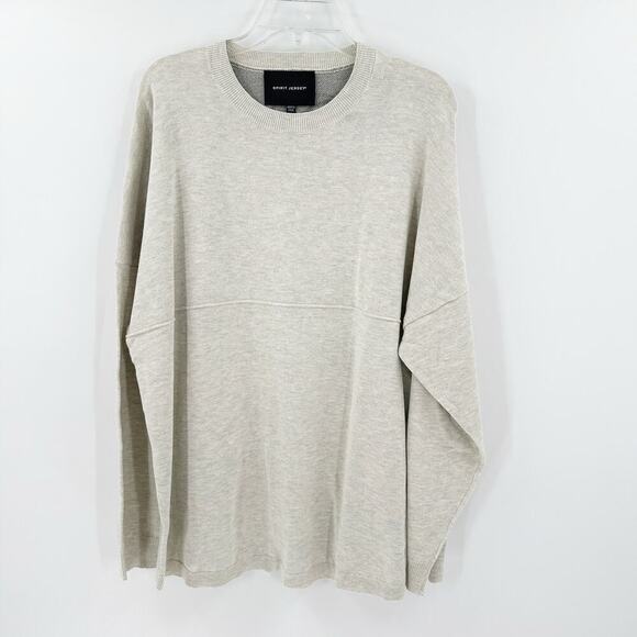 NWT Spirit Jersey Tan Saint Sinner Graphic Pullover Sweatshirt Size Medium - Picture 2 of 10